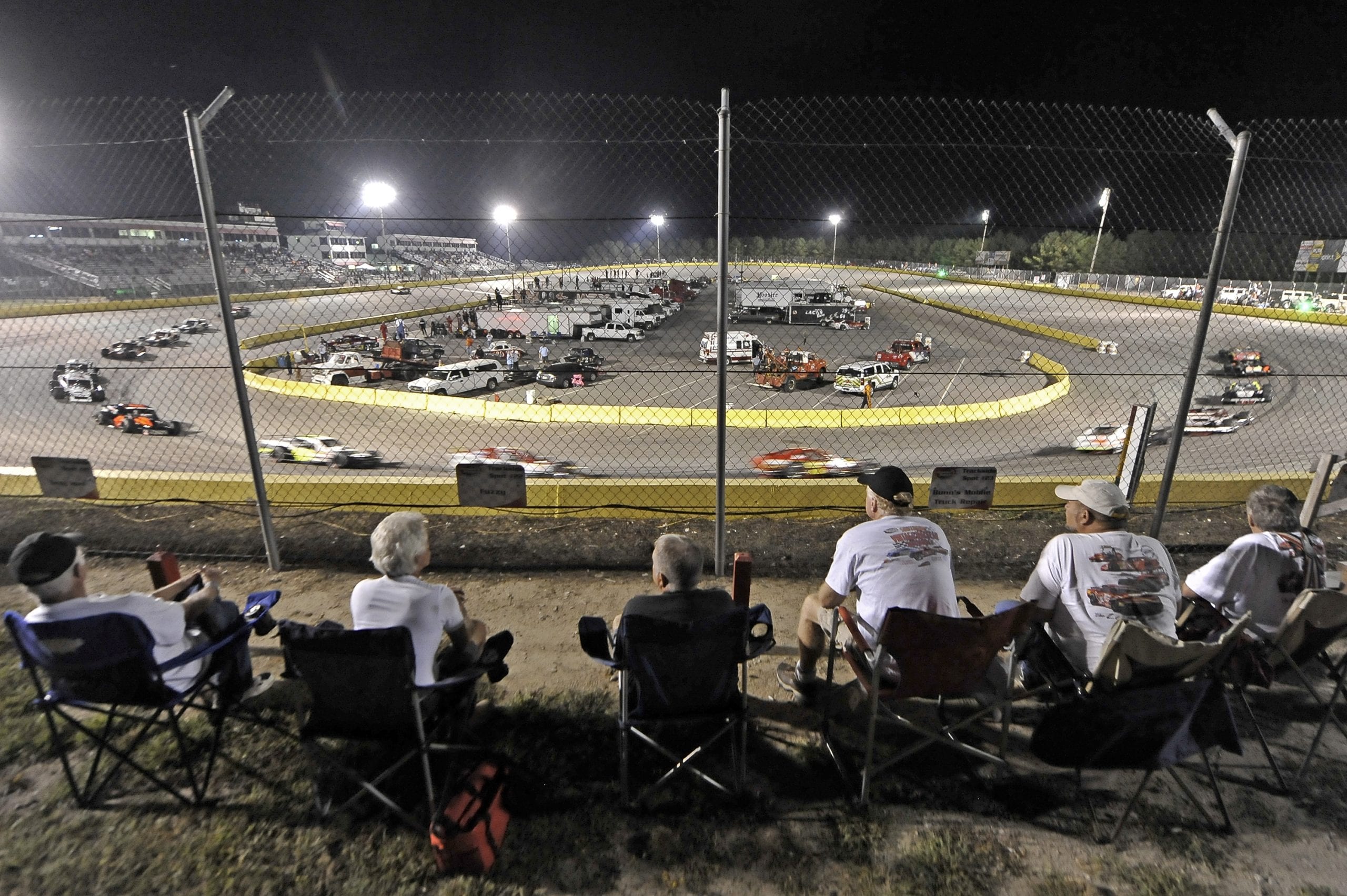 Southern National Motorsports Park grandstand and track view