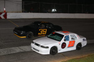 Crown Vic race car action at Southern National Motorsports Park
